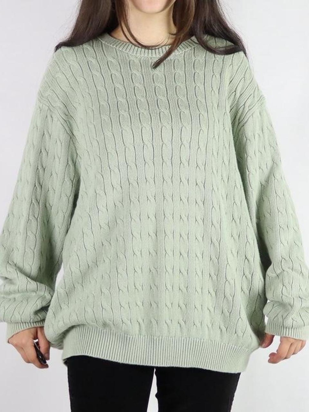 Brandy Melville John Galt Cable Knit Crewneck Sweater